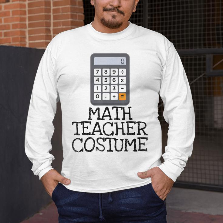 Math Teacher Costume Tshirt Halloween High School Calculator Men's Long Sleeve T-Shirt, funny design