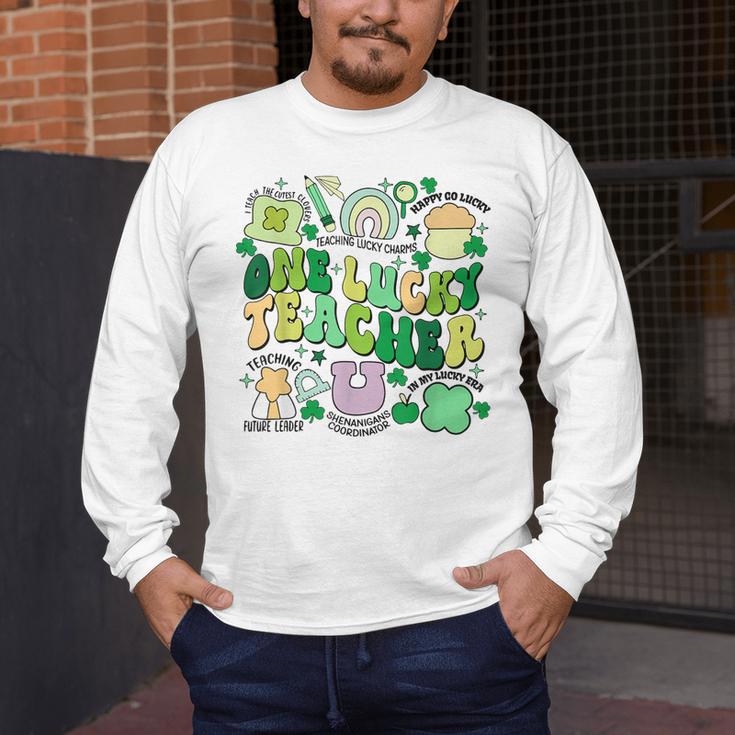 One Lucky Teacher St Patrick's Day Irish Teacher Lucky Era Men's Long Sleeve T-Shirt, funny design