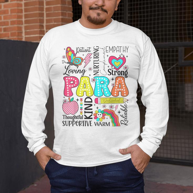 Para Paraprofessional Paraeducator Teacher Back To School Men's Long Sleeve T-Shirt, funny design Para Paraprofessional Paraeducator Teacher Back To School Men's Long Sleeve T-Shirt, funny design