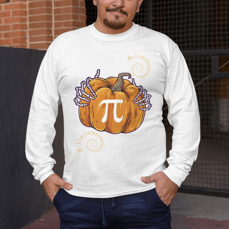 Pi Day Pumpkin Pi Math Teacher Halloween Costume Men's Long Sleeve T-Shirt, funny design