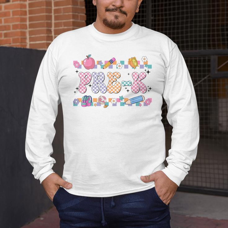 Pre-K Back To School Teachers Kids 1st Day Of School Men's Long Sleeve T-Shirt, funny design