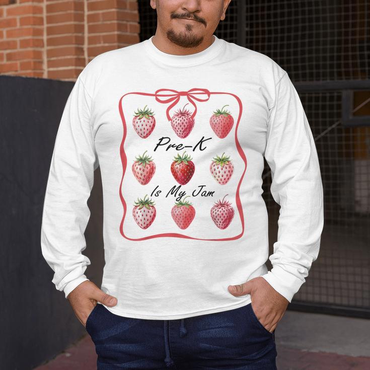 Pre K Is My Jam Teacher Team Crew Preschool Cute Strawberry Men's Long Sleeve T-Shirt, funny design Pre K Is My Jam Teacher Team Crew Preschool Cute Strawberry Men's Long Sleeve T-Shirt, funny design