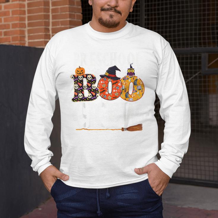 Preschool Boo Crew Teacher Halloween Men's Long Sleeve T-Shirt, funny design