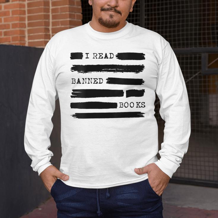 I Read Banned Books Banned Books Week Librarian Teacher Men's Long Sleeve T-Shirt, funny design I Read Banned Books Banned Books Week Librarian Teacher Men's Long Sleeve T-Shirt, funny design