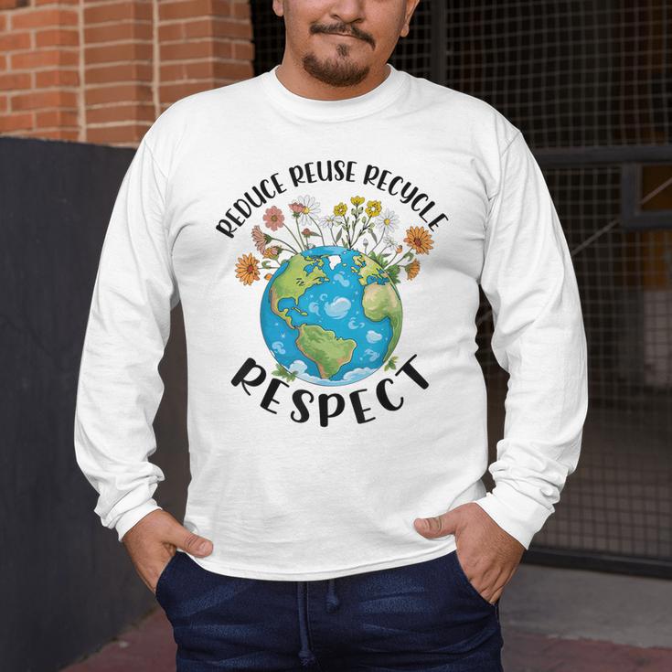 Reduce Reuse Recycle Respect Earth Day Teacher Girl Women Men's Long Sleeve T-Shirt, funny design Reduce Reuse Recycle Respect Earth Day Teacher Girl Women Men's Long Sleeve T-Shirt, funny design