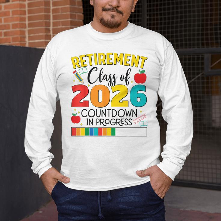 Retirement Class Of 2026 Countdown In Progress Teacher Men's Long Sleeve T-Shirt, funny design