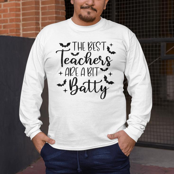 Retro The Best Teachers Are A Bit Batty Halloween Teacher Men's Long Sleeve T-Shirt, funny design Retro The Best Teachers Are A Bit Batty Halloween Teacher Men's Long Sleeve T-Shirt, funny design