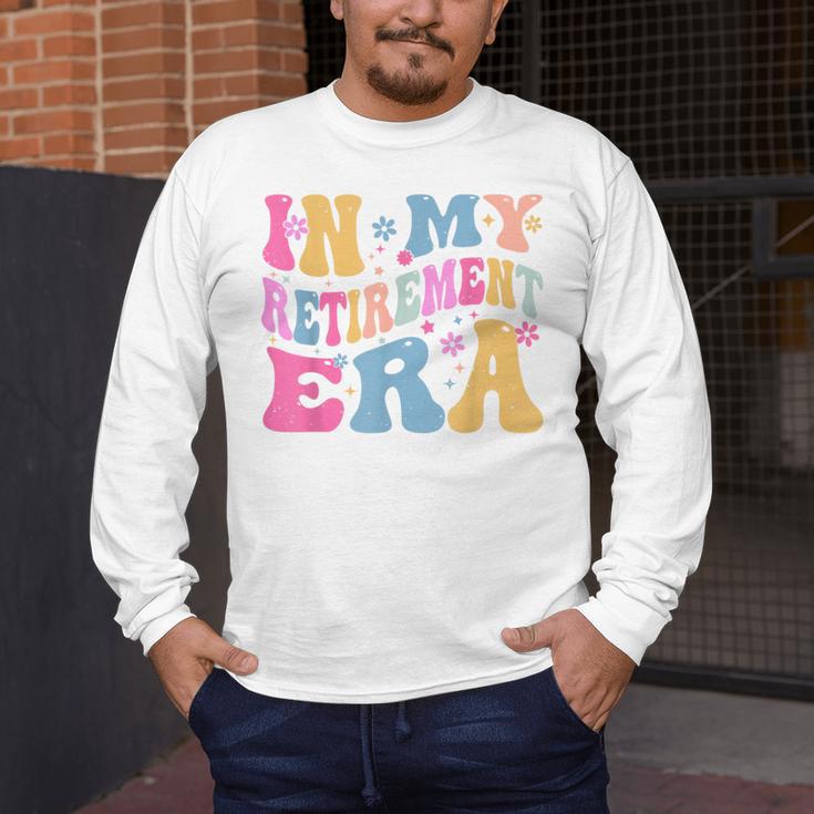 Retro Groovy Retirement Era Retired Teacher Men's Long Sleeve T-Shirt, funny design Retro Groovy Retirement Era Retired Teacher Men's Long Sleeve T-Shirt, funny design