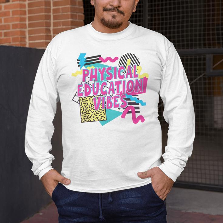 Retro Physical Education Vibes Gym Teacher Phys Ed Teacher Men's Long Sleeve T-Shirt, funny design Retro Physical Education Vibes Gym Teacher Phys Ed Teacher Men's Long Sleeve T-Shirt, funny design