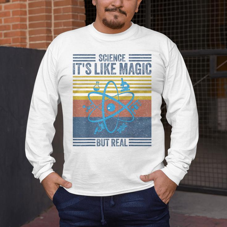 Science It's Like Magic But Real Science Teacher Geek Nerd Men's Long Sleeve T-Shirt, funny design