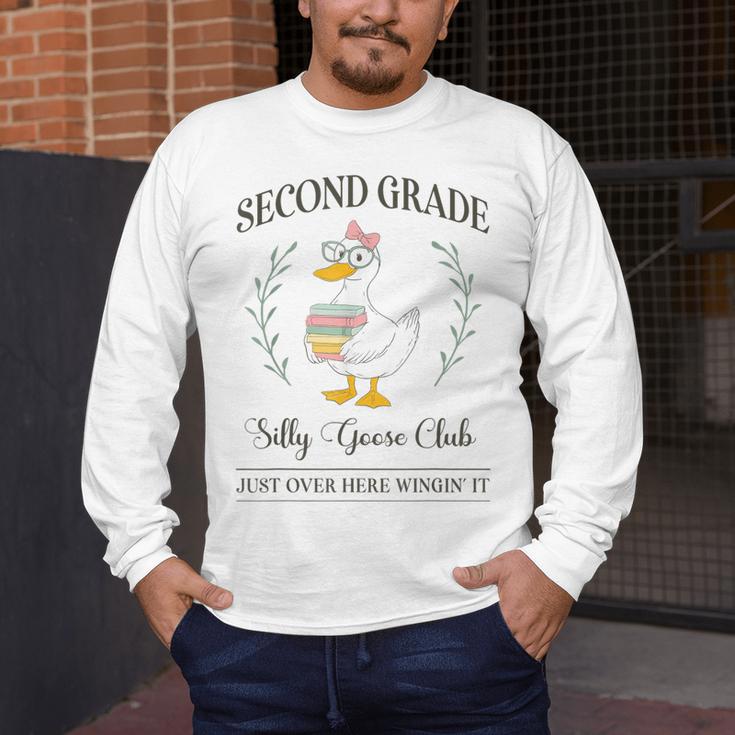 Second Grade Silly Goose Club For Teacher Or Student Men's Long Sleeve T-Shirt, funny design