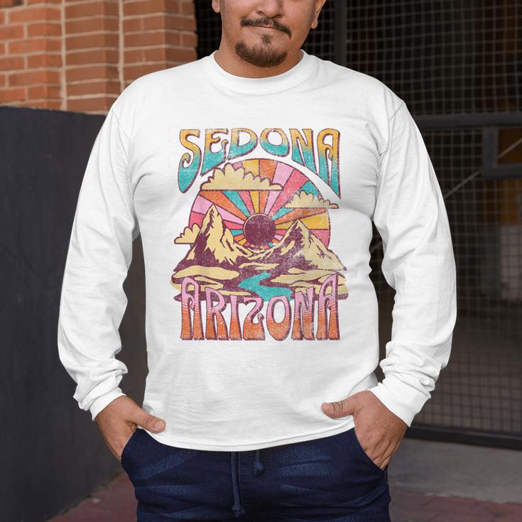 Sedona Arizona Nature Hiking Mountains Outdoors Vintage Men's Long Sleeve T-Shirt, funny design