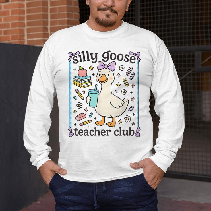 Silly Goose Teacher Club Silly Goose For Teacher Men's Long Sleeve T-Shirt, funny design