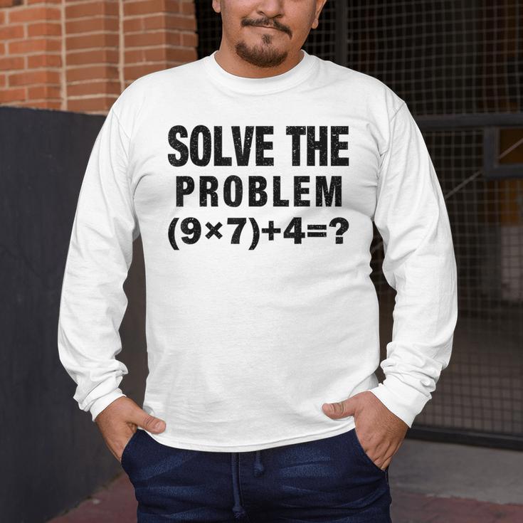 Solve The Problem 9×74 Math Teacher Men's Long Sleeve T-Shirt, funny design Solve The Problem 9×74 Math Teacher Men's Long Sleeve T-Shirt, funny design