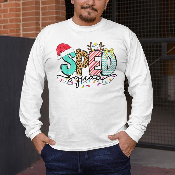 SPED Squad Special Education Teacher Autism Christmas Women Men's Long Sleeve T-Shirt, funny design