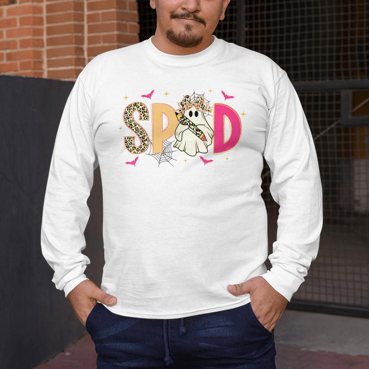Sped Teacher Halloween Ghost Special Education Preppy Fall Men's Long Sleeve T-Shirt, funny design