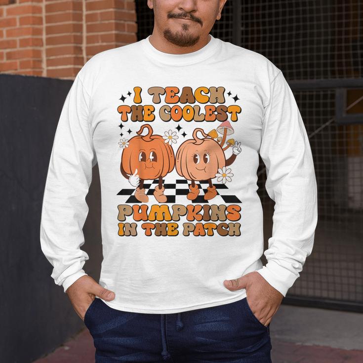 I Teach The Coolest Pumpkins In The Patch Teacher Halloween Men's Long Sleeve T-Shirt, funny design I Teach The Coolest Pumpkins In The Patch Teacher Halloween Men's Long Sleeve T-Shirt, funny design
