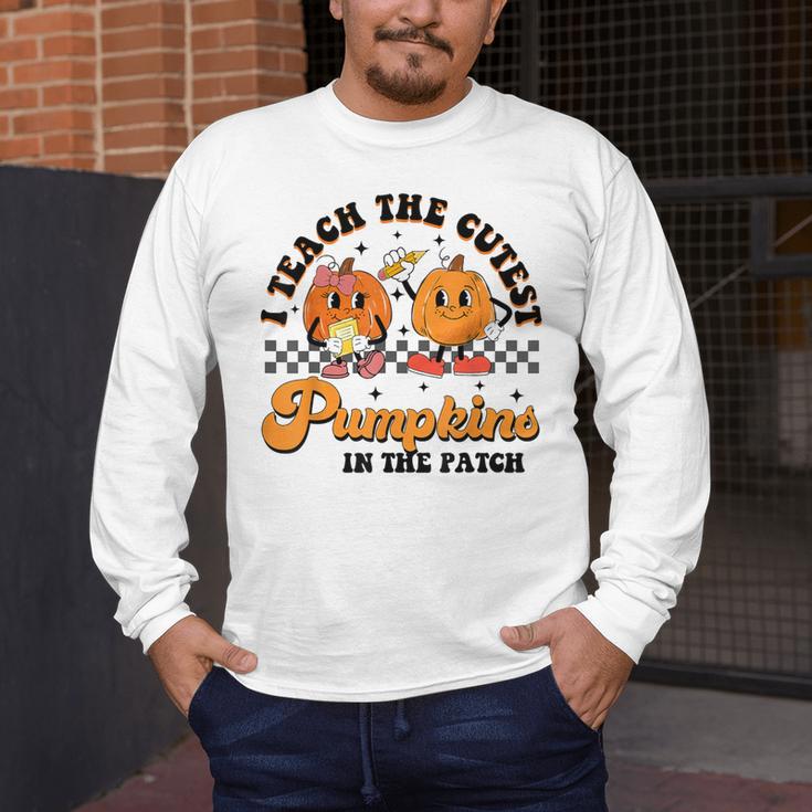 I Teach The Cutest Pumpkins In The Patch Halloween Teacher For Men Women Kids Men's Long Sleeve T-Shirt, funny design I Teach The Cutest Pumpkins In The Patch Halloween Teacher For Men Women Kids Men's Long Sleeve T-Shirt, funny design