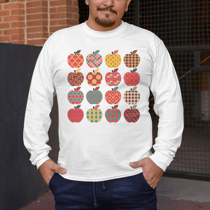 Teacher Apple Back To School Art For School Supplies Men's Long Sleeve T-Shirt, funny design Teacher Apple Back To School Art For School Supplies Men's Long Sleeve T-Shirt, funny design