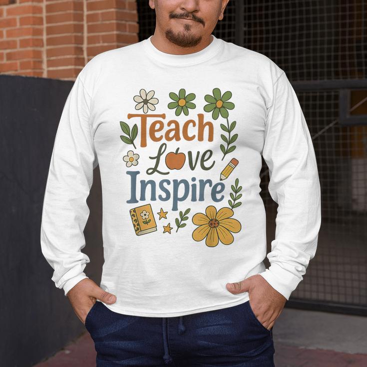 Teacher Inspire Love Men's Long Sleeve T-Shirt, funny design