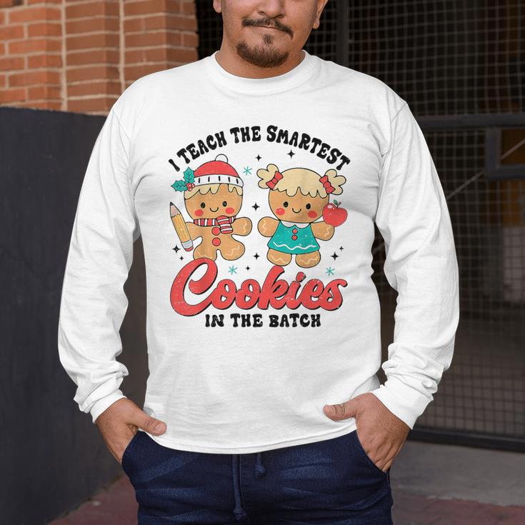 Teacher Of Smart Cookies Cute Gingerbread Teacher Christmas Men's Long Sleeve T-Shirt, funny design