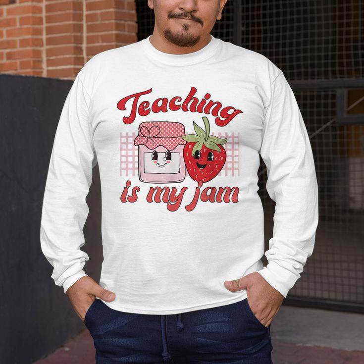 Teaching Is My Jam Cute Strawberry For Women Teachers Men's Long Sleeve T-Shirt, funny design Teaching Is My Jam Cute Strawberry For Women Teachers Men's Long Sleeve T-Shirt, funny design