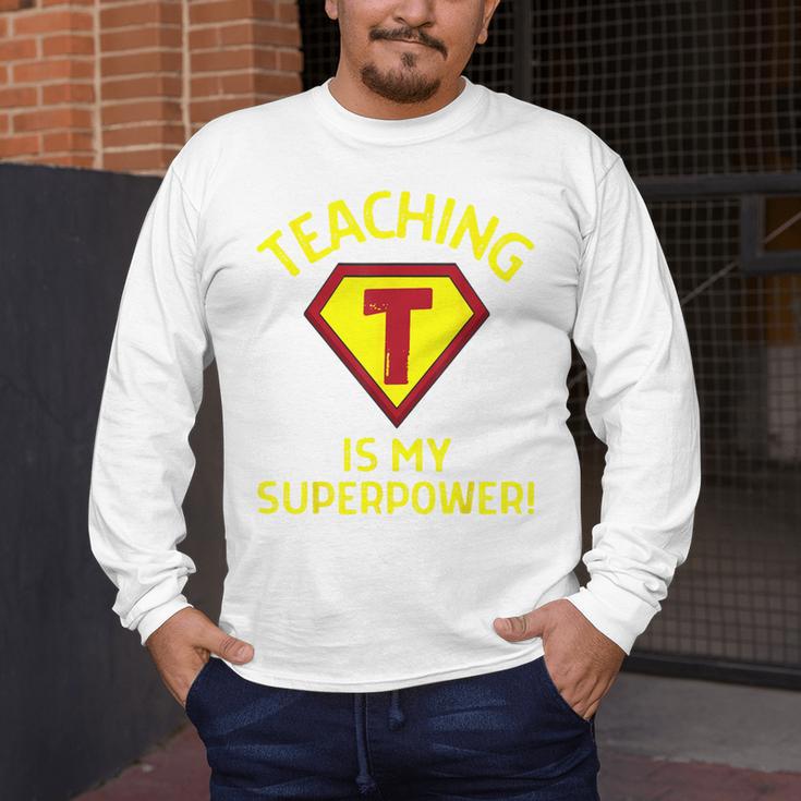 Teaching Is My Superpower Fun Elementary Teacher 1st Grade Men's Long Sleeve T-Shirt, funny design Teaching Is My Superpower Fun Elementary Teacher 1st Grade Men's Long Sleeve T-Shirt, funny design