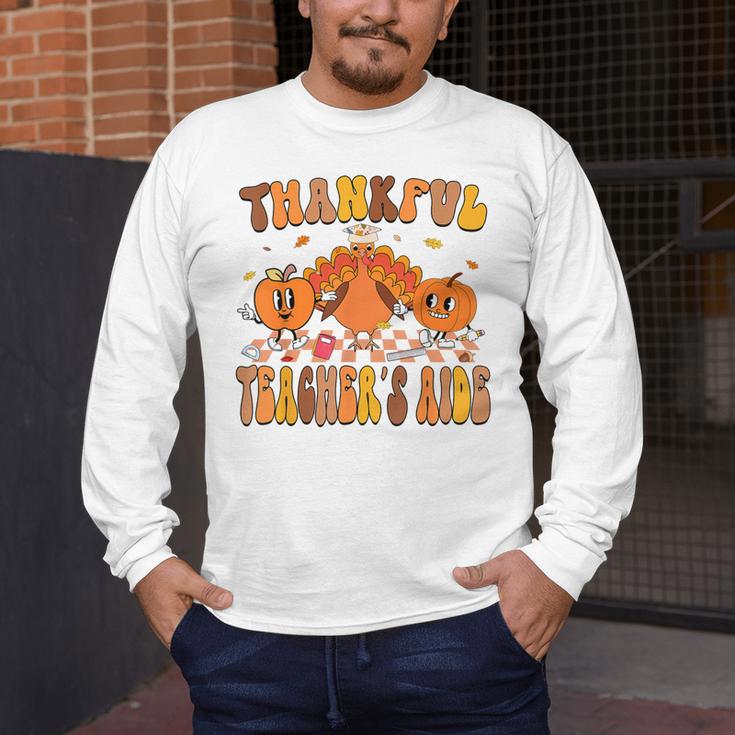 Thankful Teacher's Aide Thanksgiving Autumn Fall Women Men Men's Long Sleeve T-Shirt, funny design Thankful Teacher's Aide Thanksgiving Autumn Fall Women Men Men's Long Sleeve T-Shirt, funny design