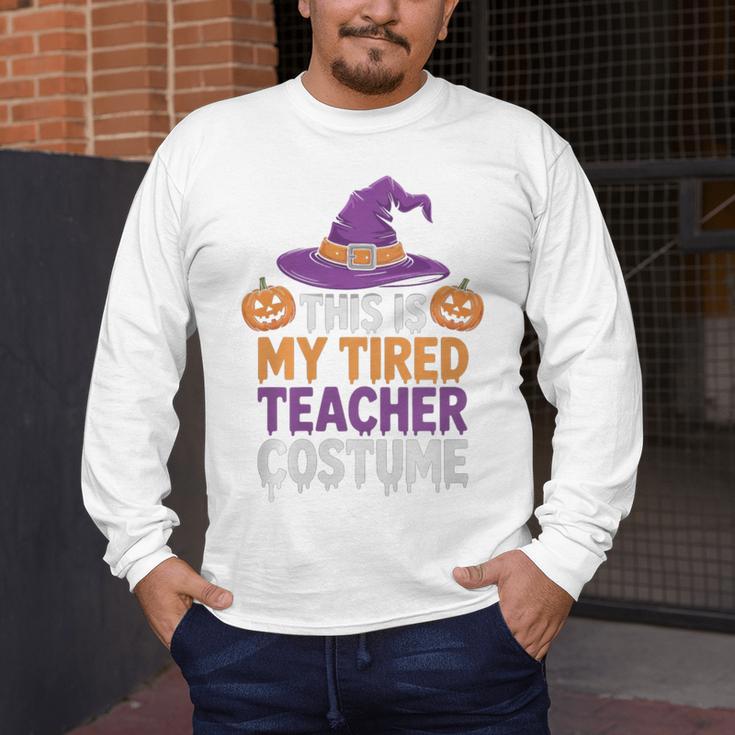 This Is My Tired Teacher Costume Halloween Premium Tri-Blend Men's Long Sleeve T-Shirt, funny design