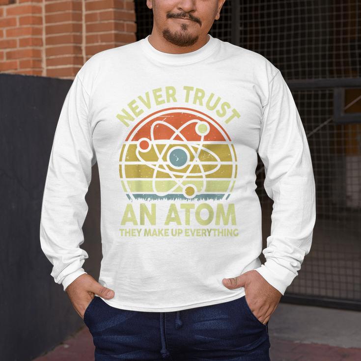 Never Trust An Atom Physics Jokes Science Teacher Men's Long Sleeve T-Shirt, funny design Never Trust An Atom Physics Jokes Science Teacher Men's Long Sleeve T-Shirt, funny design