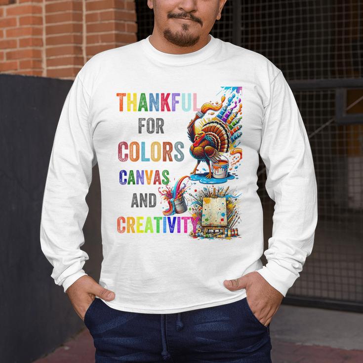 Turkey Thanksgiving Art Teacher Costume Tee For Artists Men's Long Sleeve T-Shirt, funny design