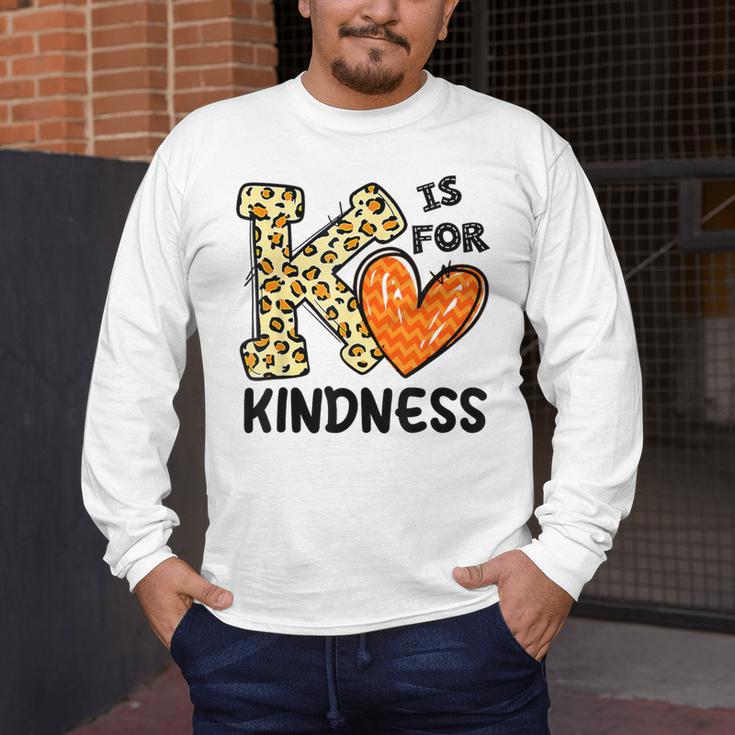 Unity Day K Is For Kindness Anti Bullying Orange Teacher Men Women Kids Men's Long Sleeve T-Shirt, funny design Unity Day K Is For Kindness Anti Bullying Orange Teacher Men Women Kids Men's Long Sleeve T-Shirt, funny design