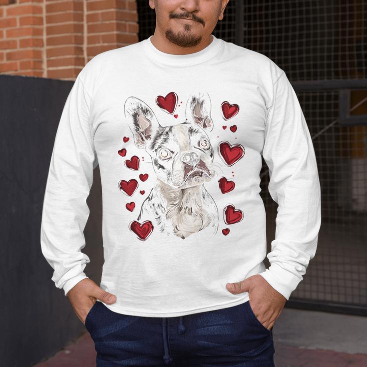 Valentine's Day Boston Terrier Men's Long Sleeve T-Shirt, funny design