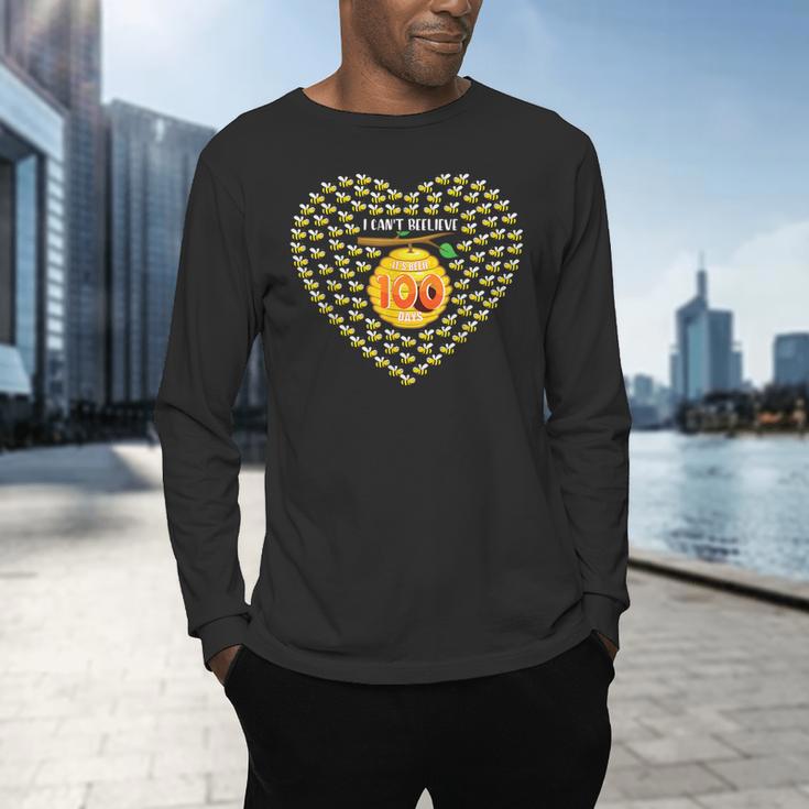 100 Days Of School Bee Hive Tree Hearts Teachers Student Kid Men's Long Sleeve T-Shirt, gift for family, gift for coworker 100 Days Of School Bee Hive Tree Hearts Teachers Student Kid Men's Long Sleeve T-Shirt, gift for family, gift for coworker