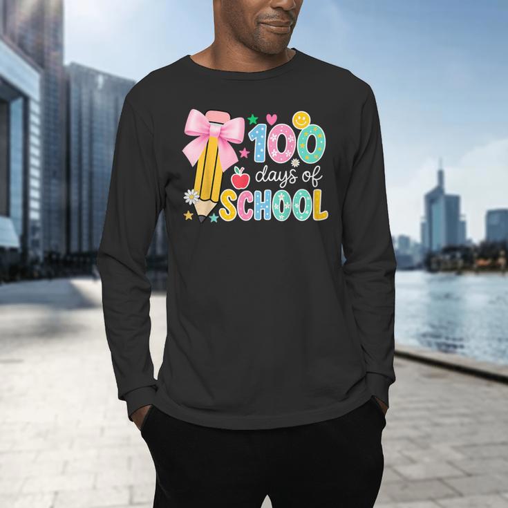 100 Days Of School Preppy 100th Day Of School Teachers Girls Men's Long Sleeve T-Shirt, gift for family, gift for coworker 100 Days Of School Preppy 100th Day Of School Teachers Girls Men's Long Sleeve T-Shirt, gift for family, gift for coworker