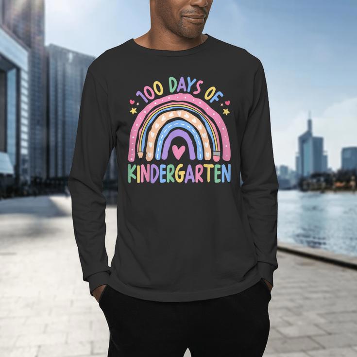 100th Day Of Kindergarten Teacher Kids 100 Days Smarter Men's Long Sleeve T-Shirt, gift for family, gift for coworker 100th Day Of Kindergarten Teacher Kids 100 Days Smarter Men's Long Sleeve T-Shirt, gift for family, gift for coworker