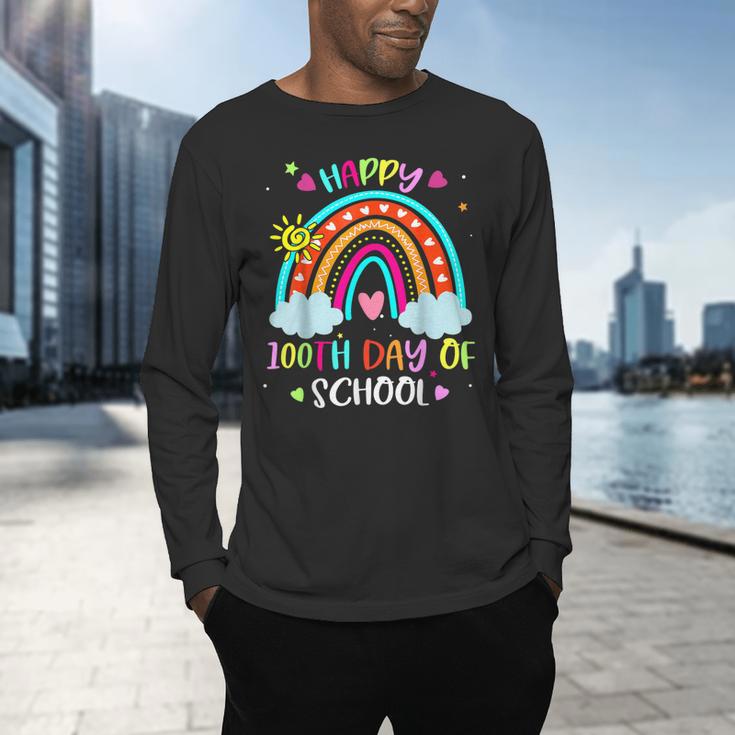 100th Day Of School Rainbow Happy 100 Days Smarter Teacher Men's Long Sleeve T-Shirt, gift for family, gift for coworker 100th Day Of School Rainbow Happy 100 Days Smarter Teacher Men's Long Sleeve T-Shirt, gift for family, gift for coworker
