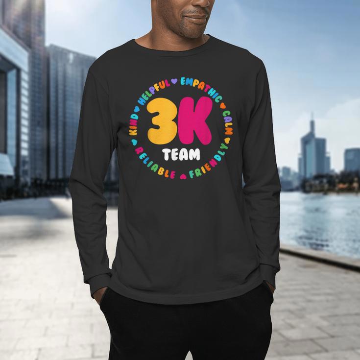 3K Team & Teacher Squad Threes Crew PreK Elementary Team Men's Long Sleeve T-Shirt, gift for family, gift for coworker 3K Team & Teacher Squad Threes Crew PreK Elementary Team Men's Long Sleeve T-Shirt, gift for family, gift for coworker