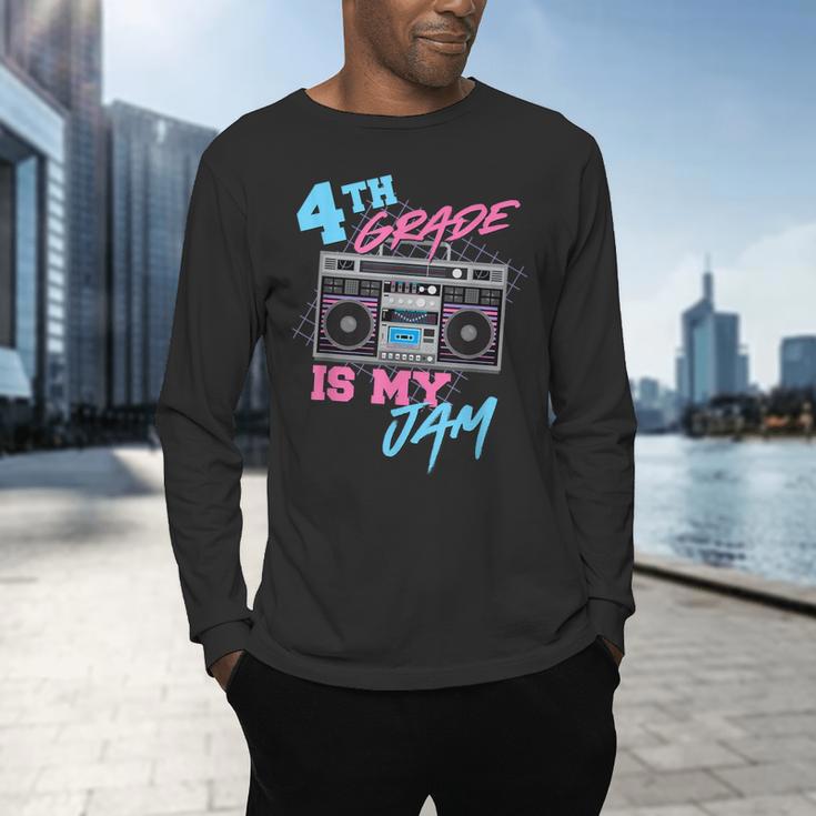 4th Grade Is My Jam Vintage 80s Boombox Teacher Student Men's Long Sleeve T-Shirt, gift for family, gift for coworker 4th Grade Is My Jam Vintage 80s Boombox Teacher Student Men's Long Sleeve T-Shirt, gift for family, gift for coworker