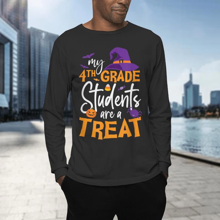 My 4th Grade Students Are a Treat Teacher Halloween Witch For Men Women Kids Men's Long Sleeve T-Shirt, gift for family, gift for coworker My 4th Grade Students Are a Treat Teacher Halloween Witch For Men Women Kids Men's Long Sleeve T-Shirt, gift for family, gift for coworker