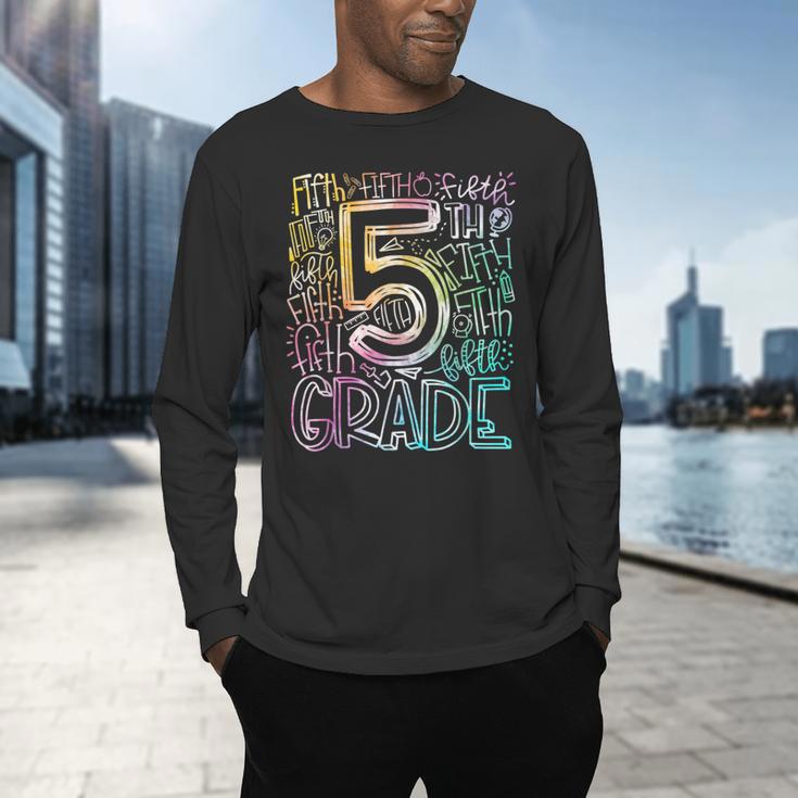 5th Grade Typography Team Fifth Grade Teacher Back To School Men's Long Sleeve T-Shirt, gift for family, gift for coworker