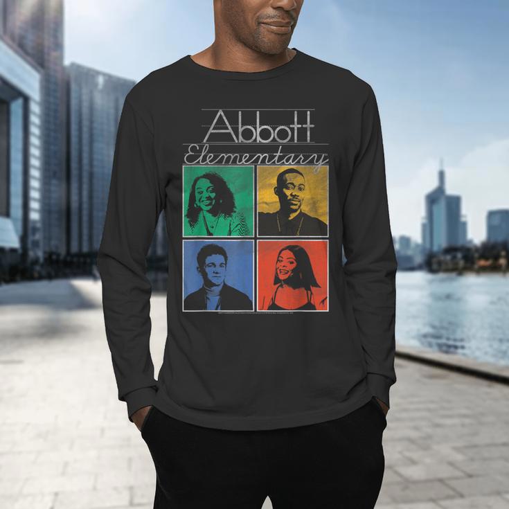 Abbott Elementary Colorful Pop Art Teachers TV Show Men's Long Sleeve T-Shirt, gift for family, gift for coworker