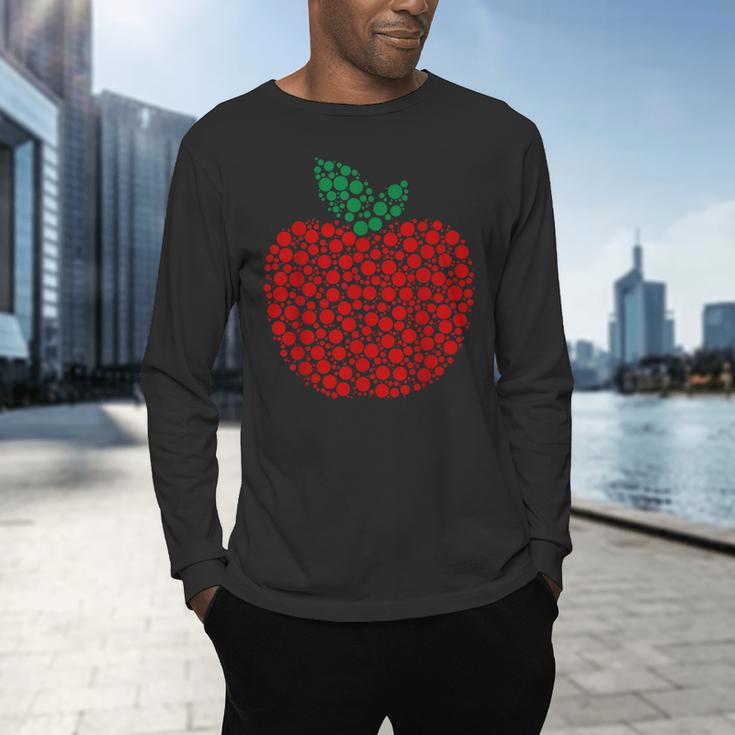 Apple Dot Pattern Art Teacher Appreciation Men Women Humor Men's Long Sleeve T-Shirt, gift for family, gift for coworker Apple Dot Pattern Art Teacher Appreciation Men Women Humor Men's Long Sleeve T-Shirt, gift for family, gift for coworker