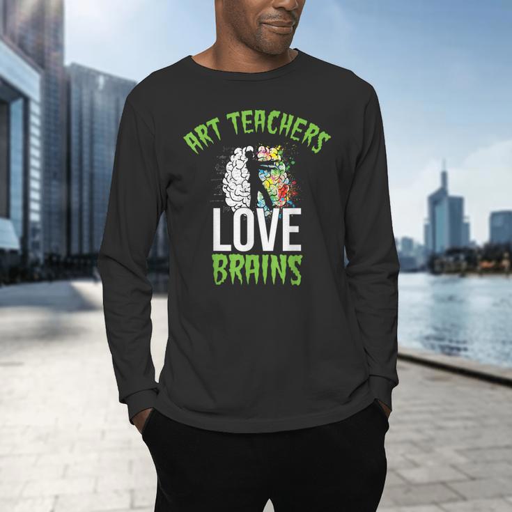 Art Teachers Love Brains Shirt Halloween Zombie Teaching Tee Men Women Kids Men's Long Sleeve T-Shirt, gift for family, gift for coworker Art Teachers Love Brains Shirt Halloween Zombie Teaching Tee Men Women Kids Men's Long Sleeve T-Shirt, gift for family, gift for coworker