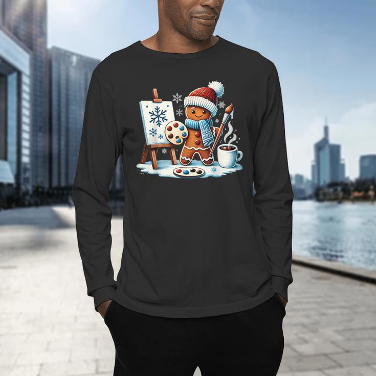 Artist Gingerbread Painter Art Teacher Student Christmas Men's Long Sleeve T-Shirt, gift for family, gift for coworker Artist Gingerbread Painter Art Teacher Student Christmas Men's Long Sleeve T-Shirt, gift for family, gift for coworker