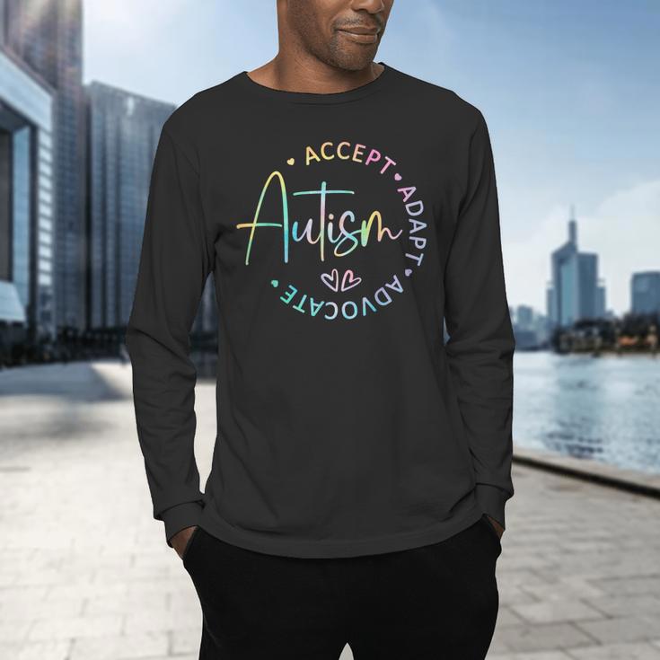 Autism Awareness Accept Adapt Advocate Autism Mom Teacher Men's Long Sleeve T-Shirt, gift for family, gift for coworker Autism Awareness Accept Adapt Advocate Autism Mom Teacher Men's Long Sleeve T-Shirt, gift for family, gift for coworker