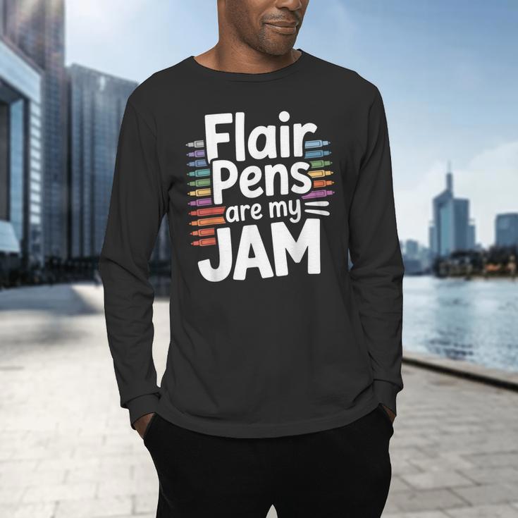 Back To School Teacher Flair Pens Are My Jam Men's Long Sleeve T-Shirt, gift for family, gift for coworker Back To School Teacher Flair Pens Are My Jam Men's Long Sleeve T-Shirt, gift for family, gift for coworker