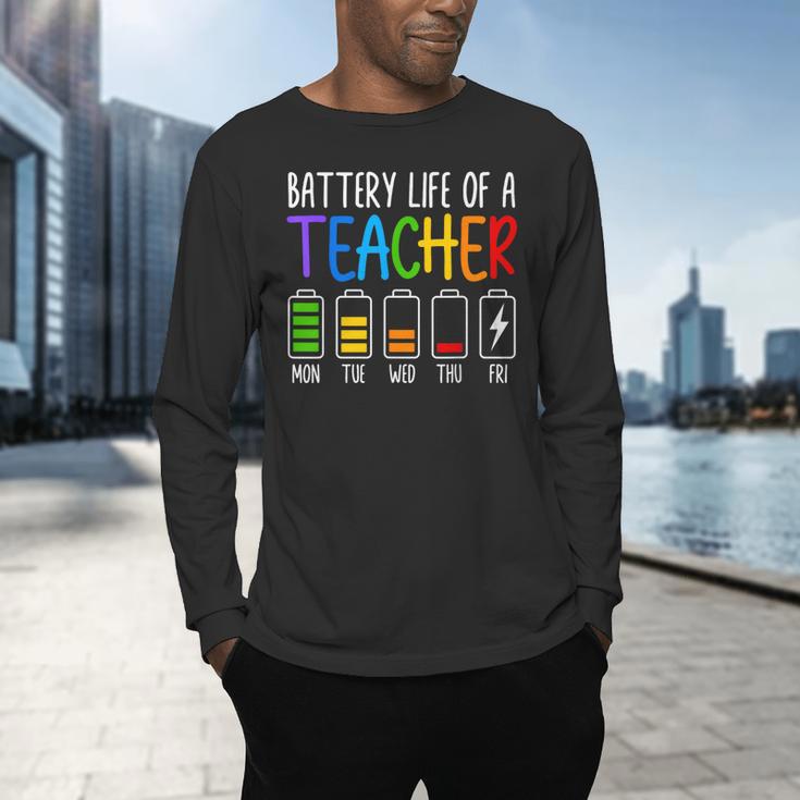 Battery Life Of A Teacher School Teacher Appreciation Men's Long Sleeve T-Shirt, gift for family, gift for coworker