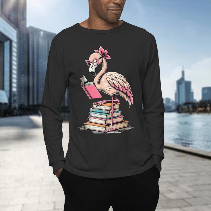 Book Lover Cute Flamingo Reading Teacher Librarian Women Men's Long Sleeve T-Shirt, gift for family, gift for coworker Book Lover Cute Flamingo Reading Teacher Librarian Women Men's Long Sleeve T-Shirt, gift for family, gift for coworker