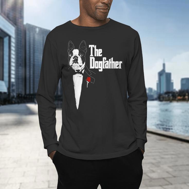 Boston Terrier Dad The DogFather Shirt Boston Terrier Men's Long Sleeve T-Shirt, gift for family, gift for coworker